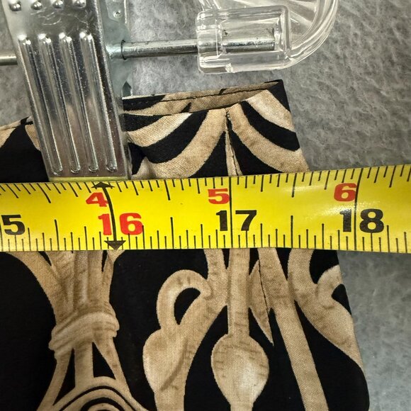 Vintage Talbots 16 100% Silk Midi Skirt Black Beige Geometric 35 x 36 Lined - Picture 8 of 10